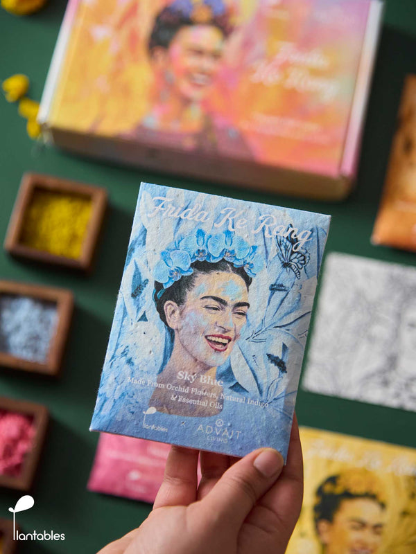 Frida ke Rang | Holi Art Kit | Organic Gulals & Plantable Postcards