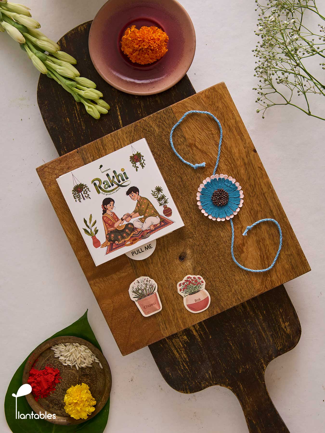 Frill Seeker Rakhi, frilled layered petal design in plantable seed paper