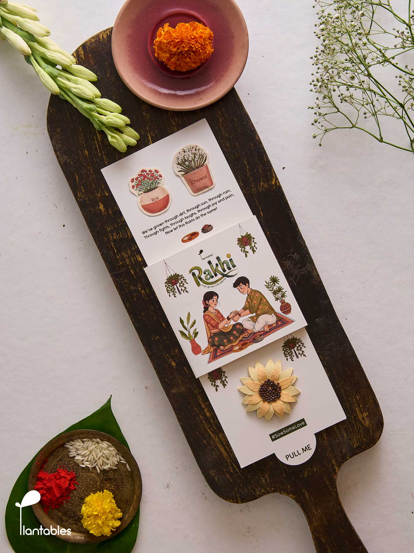 Sunflower Rakhi, sunflower design in plantable seed paper