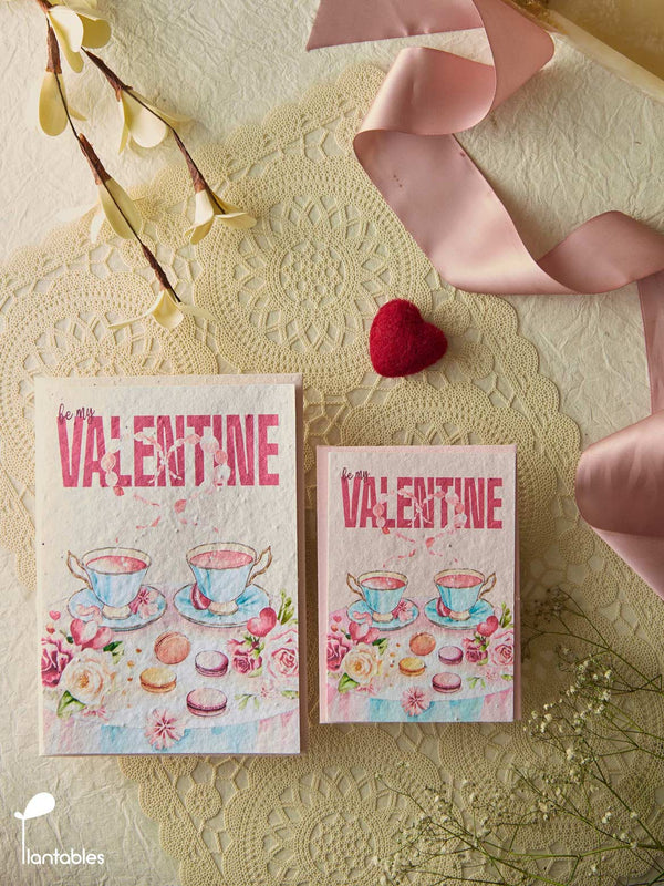 Tea & Macarons Valentine Card