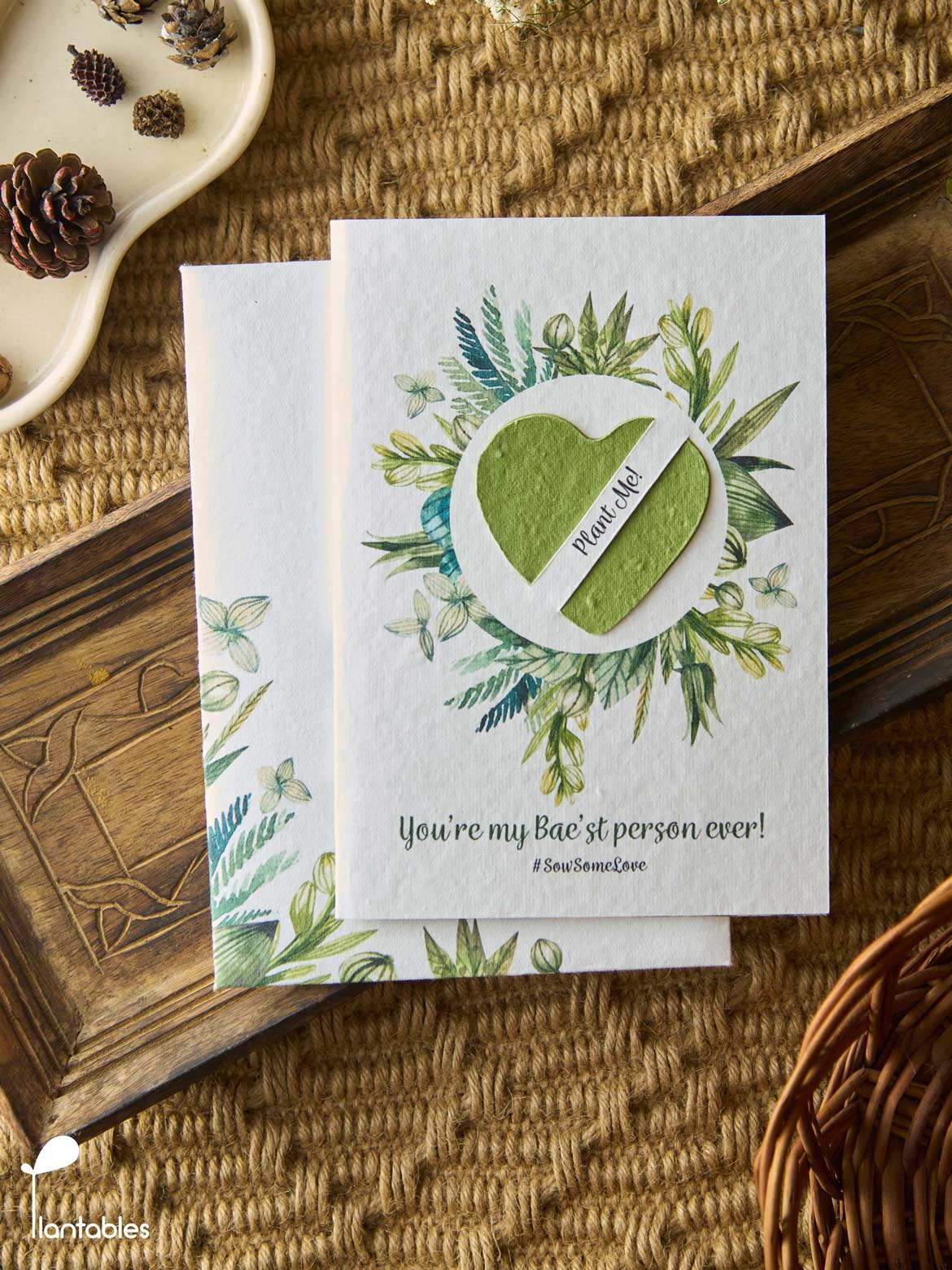 You’re my Bae’st Person: Card with a Green Heart