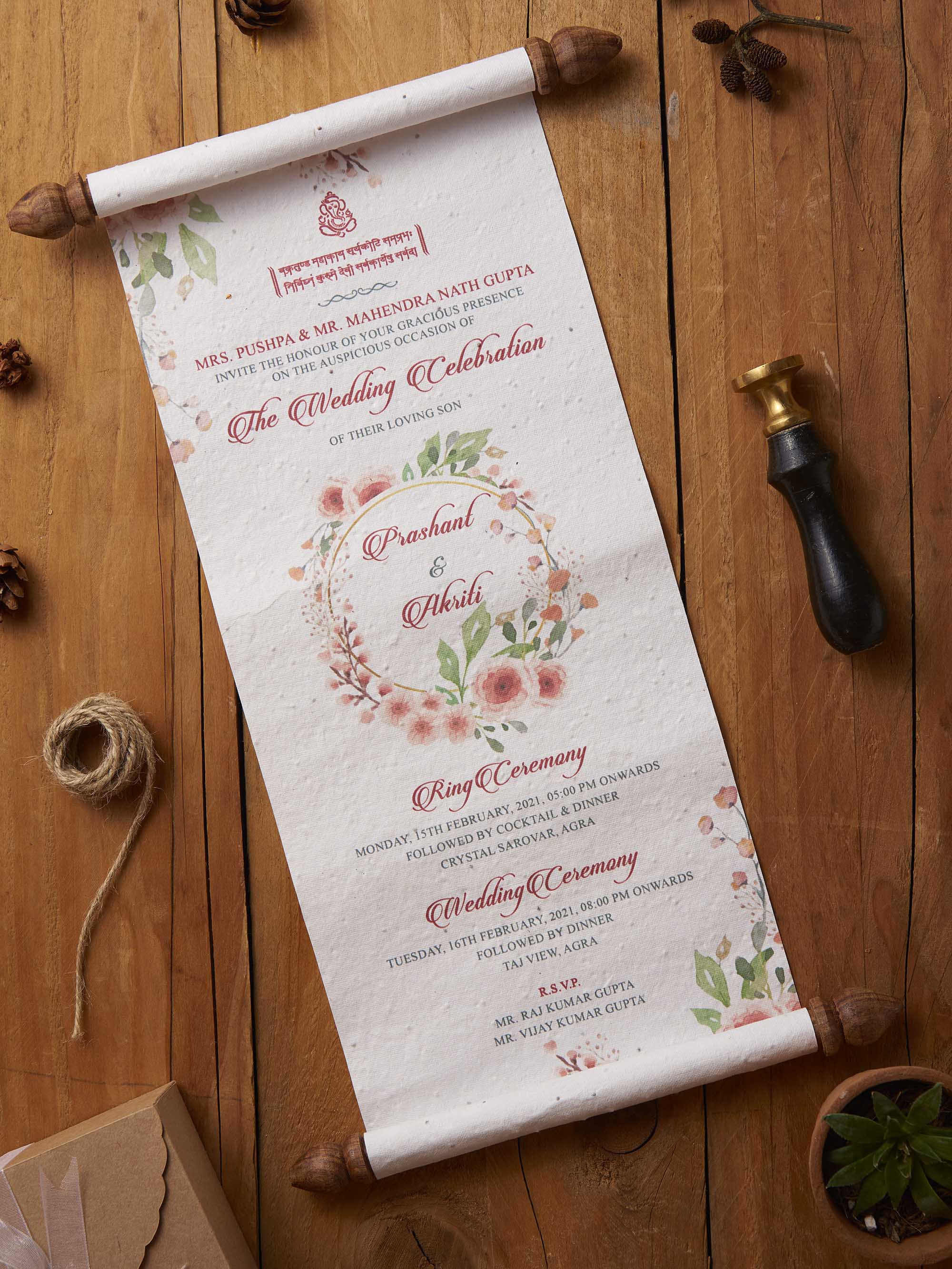 Rustic Peach Scroll